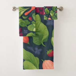 Spinach Rainbow Personalisiertes Muster Badhandtuch Set