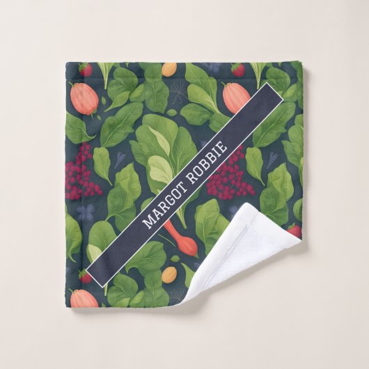 Spinach Rainbow Personalisiertes Muster Badhandtuch Set (Waschlappen)