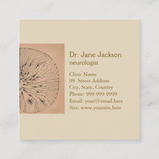 Spinal Cord Glial Cells Drawing - Neurologist Quadratische Visitenkarte (Rückseite)