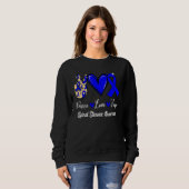 Spinal Stenosis Awareness Peace Love Hope Blue Rib Sweatshirt (Vorne ganz)