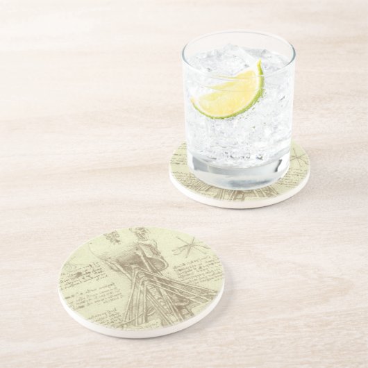 Spinalsäule des Menschen von Leonardo da Vinci Getränkeuntersetzer (Seite)