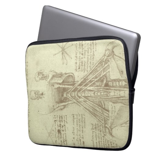Spinalsäule des Menschen von Leonardo da Vinci Laptopschutzhülle (Vorderseite Links)