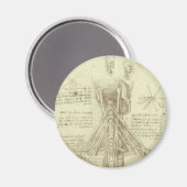 Spinalsäule des Menschen von Leonardo da Vinci Magnet (Vorderseite/Rückseite)