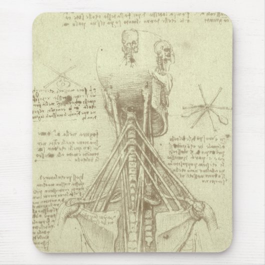 Spinalsäule des Menschen von Leonardo da Vinci Mousepad (Vorne)