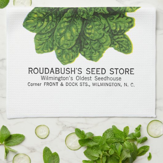 Spinats-Samen-Paket-Aufkleber Geschirrtuch (Gefaltet)