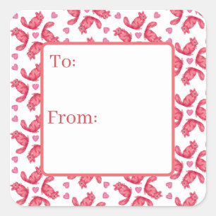 Spinchillas-Geschenkaufkleber Quadratischer Aufkleber