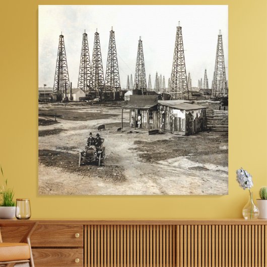 Spindletop Oil field - Texas 1902 Leinwanddruck (Insitu (Wohnzimmer))