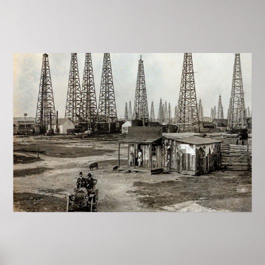 Spindletop Oil field - Texas 1902 Poster (Vorne)