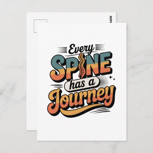 Spine Care Journey and Body Alignment Postkarte (Vorne/Hinten)