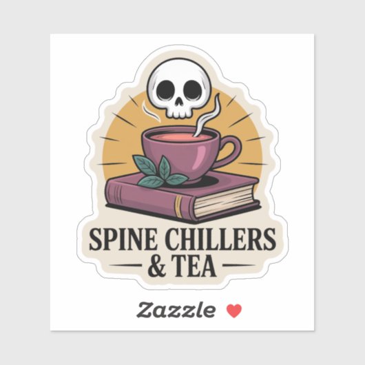 Spine Chillers & Tea - leckeres Buch Aufkleber (Blatt)