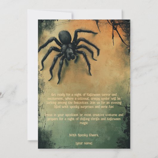 🕷️ Spine Chilling Spider Halloween-Party Einladung (Rückseite)