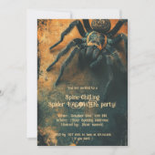 🕷️ Spine Chilling Spider Halloween-Party Einladung (Vorderseite)