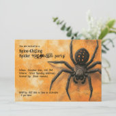 Spine-Chilling Spider-Halloween-Party Einladung (Stehend Vorderseite)