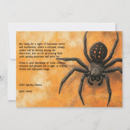Spine-Chilling Spider-Halloween-Party Einladung (Rückseite)