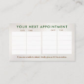 Spine Health Tree - Chiropraktische Ernennung Visitenkarte (Rückseite)