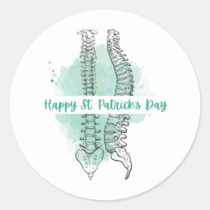 Spine St. Patrick's Day Stickers, Chiropractic, Runder Aufkleber