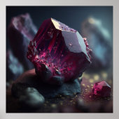 Spinel Crystal Macro, lebendiger Gemstone Art Poster (Vorne)