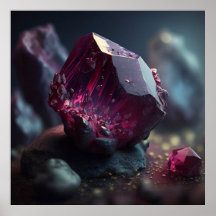 Spinel Crystal Macro, lebendiger Gemstone Art