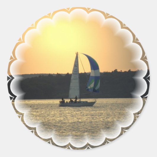 Spinnaker Sailboat Sunset Stickers (Vorderseite)