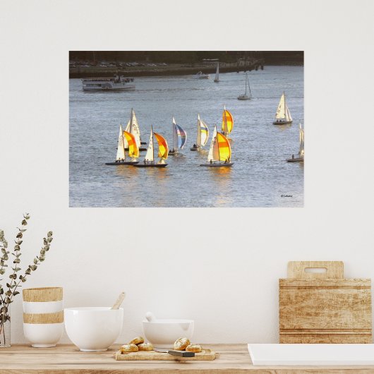 Spinnakers greifen den Wind an Poster (Küche)