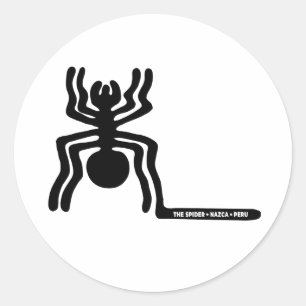 Spinne antikes idol Geoglyph Symbol Petroglyph-Nam Runder Aufkleber