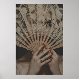 Spinne Auf Der Hand Fan Mysteriöse Viktorianische Poster