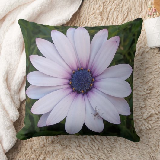 Spinne auf einer rosa Blume - Kissen (Decke)