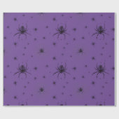 Spinne auf Lila Halloween Wrapping Paper Geschenkpapier (Flach)