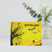 Spinne auf WebHalloween-Postkarte Postkarte (Stehend Vorderseite)