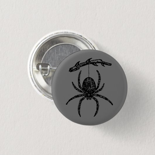 Spinne, die sich aus dem Zweig herrührt Button (Vorne & Hinten)