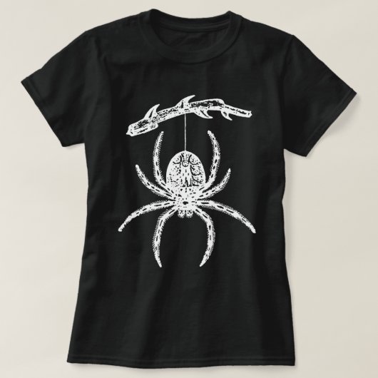 Spinne, die sich von einem T - Shirt der Zweigstel (Design vorne)