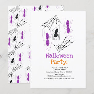 Spinne Doodles Halloween Kostüm Party  Einladung