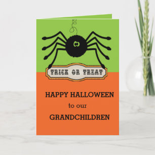 Spinne Frohes Halloween unseren Enkelkindern Karte