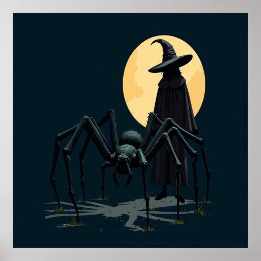 Spinne, Hexe und Mondlichtschatten Poster (Vorne)