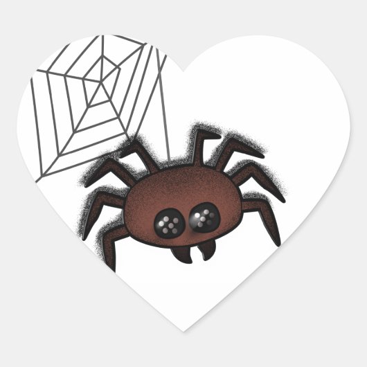 Spinne ich Halloween Herz-Aufkleber (Vorderseite)