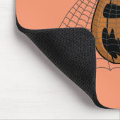 Spinne im Netz in der Mitte Kürbis Mousepad (Ecke)