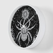 Spinne im Netz mit Mandala unter dem Sternenhimmel Uhr (Winkel)