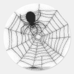 Spinne in ihrem Web - Halloween-Aufkleber Runder Aufkleber