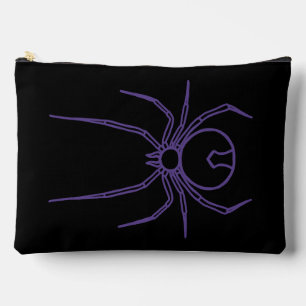 Spinne in Lila und Schwarz Zubehörtasche