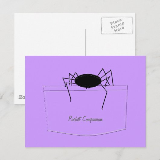 Spinne in Pocket Postkarte (Vorne/Hinten)