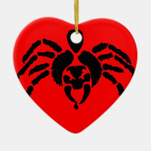 Spinne in Rot Keramik Ornament