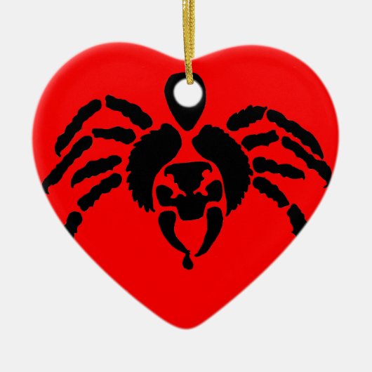 Spinne in Rot Keramik Ornament (Vorne)