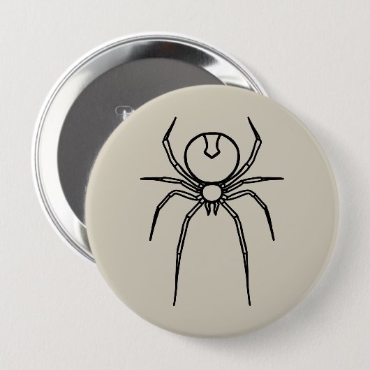 Spinne - Knochen weiß und schwarz Button (Vorne & Hinten)