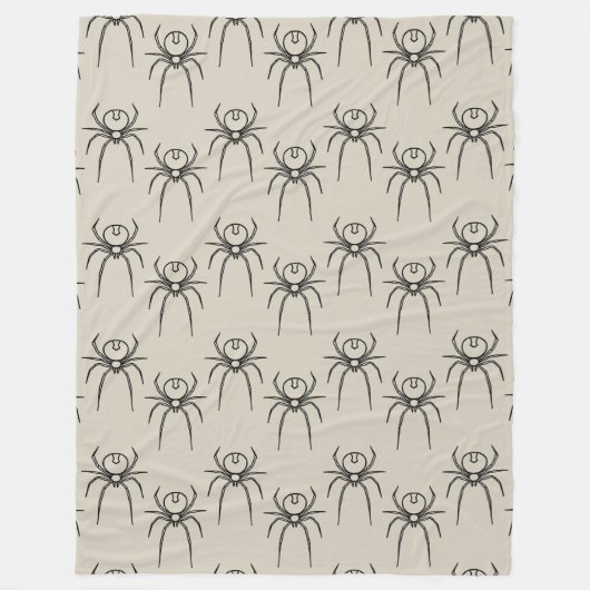 Spinne - Knochen weiß und schwarz Fleecedecke (Vorderseite)