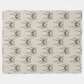 Spinne - Knochen weiß und schwarz Fleecedecke (Vorderseite (Horizontal))