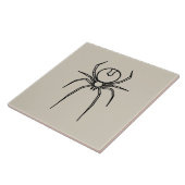 Spinne - Knochen weiß und schwarz Fliese (Seite)