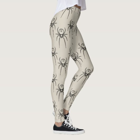 Spinne - Knochen weiß und schwarz Leggings (Rechts)