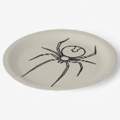 Spinne - Knochen weiß und schwarz Pappteller (Schrägansicht)