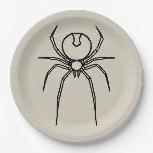 Spinne - Knochen weiß und schwarz Pappteller