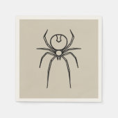 Spinne - Knochen weiß und schwarz Serviette (Vorderseite)
